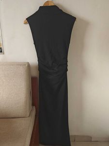 Sleek Black Ruched Maxi Dress
