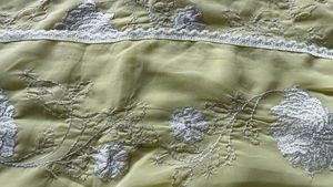 Elegant Embroidered Yellow Saree