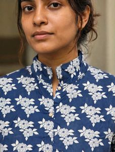 Blue Floral Print Kurta cord Set
