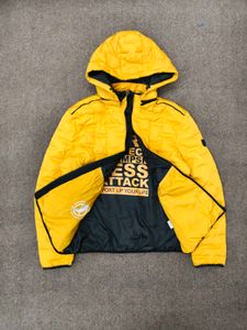 Yellow Padded Hooded Jacket