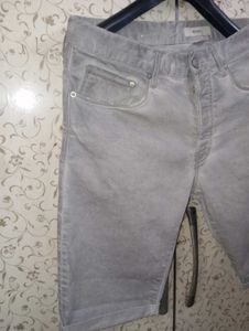 Men's Grey Denim slim fit Shorts