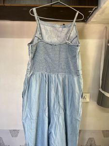 Denim Overalls with Floral Detail