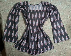 black bell sleeves kurti