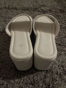 Chic White Platform Wedge Sandals