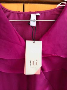 New Elegant Purple Ruffle Dress