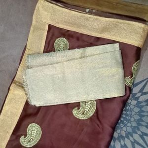 brand new coffee color  chiffon saree