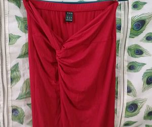 Chic red maxi skirt
