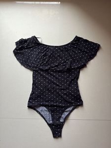 Y2K Polka Dot Off Shoulder Bodysuit