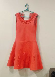 Chic Coral Fit &amp; Flare Dress