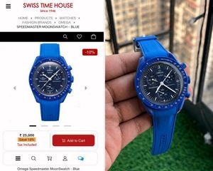 Blue Omega Speedmaster MoonSwatch Watch