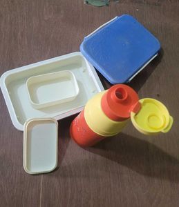 Plastic Tiffin Box with Water Bottle