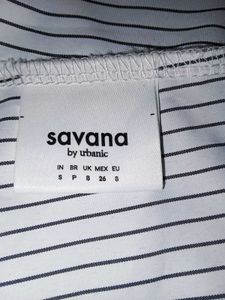 Savana Chic Striped Puff Sleeve Blouse