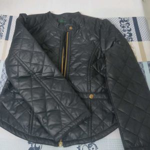 Price Drop...Black Leather Look Jacket For Girls