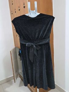 Sparkly Black V-Neck Dress