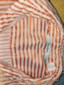 Striped Button-Up Top with Belt