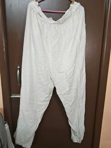 Free delivery - Cream Linen Wide Leg Pants