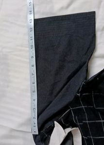 Women Black Shirt Pleated Check Top