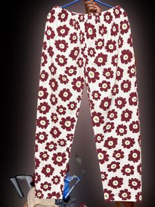 White Floral Print Pants