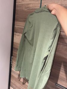 Olive Green Open Front Cardigan