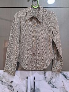 Classic Geometric Print Button-Up Shirt