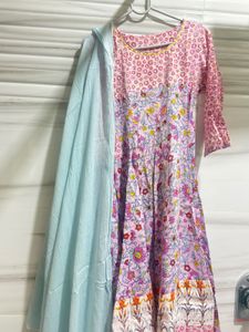 Floral Print Kurta Set with Dupatta