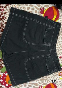Black Shorts with White Stitching