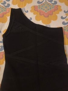 bebe Chic Black One-Shoulder Dress