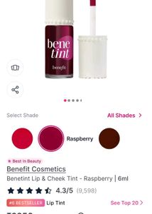 benefit lip and cheek tint - raspberry