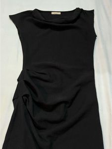 Chic Black Drape Dress