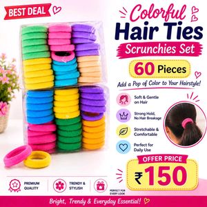 Colorful Hair Ties Scrunchies Set - 60 Pieces