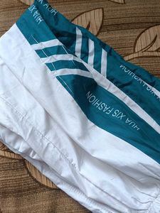 Stylish White &amp; Teal Track Pants