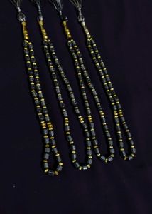 Black &amp; Gold Tasbih-Style Beaded Necklaces – Set