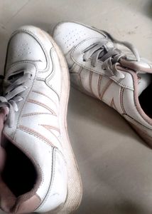 White Lace-Up Sneakers