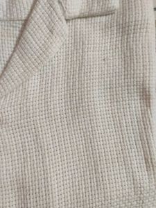 Zudio Men's White Waffle Knit  Resort Shirt