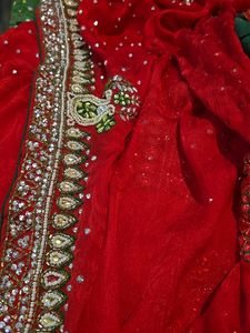 Red Embellished Sari