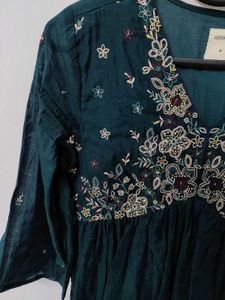 Pantaloons Teal Festive Kurta Dress