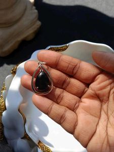 Black Agate Crystal Pendant
