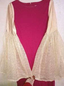 💖 Premium Fuschia &amp; Gold Sequin A-Line Gown