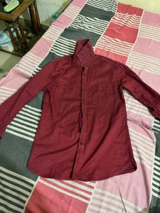 Men's Maroon Formal Shirt