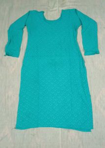 Teal Textured Kurta with salwar