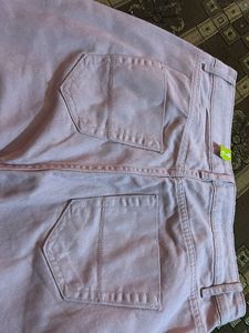 Pink Wide-Leg Denim Pants It Is Fit Size 28to32