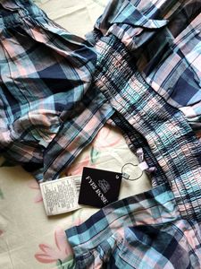 Chic Plaid Puff Sleeve Dress