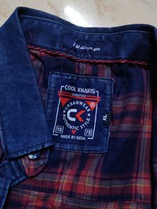 New Men's Denim &amp; Plaid Patchwork Shirt