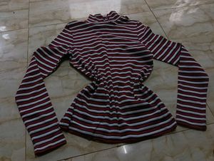 Striped Turtleneck Top