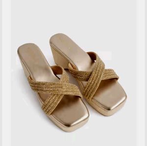 Sparkling Strappy Wedge Sandals