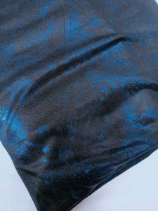 Elegant Blue &amp; Black Printed Saree