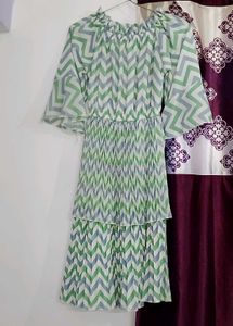 Chic Chevron Tiered Midi Dress
