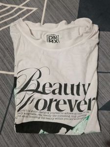 White "Beauty Forever" Graphic T-Shirt