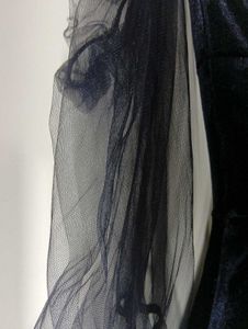 Elegant Black Velvet Halter Dress