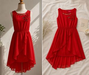 Stunning Red Layered Party Dress